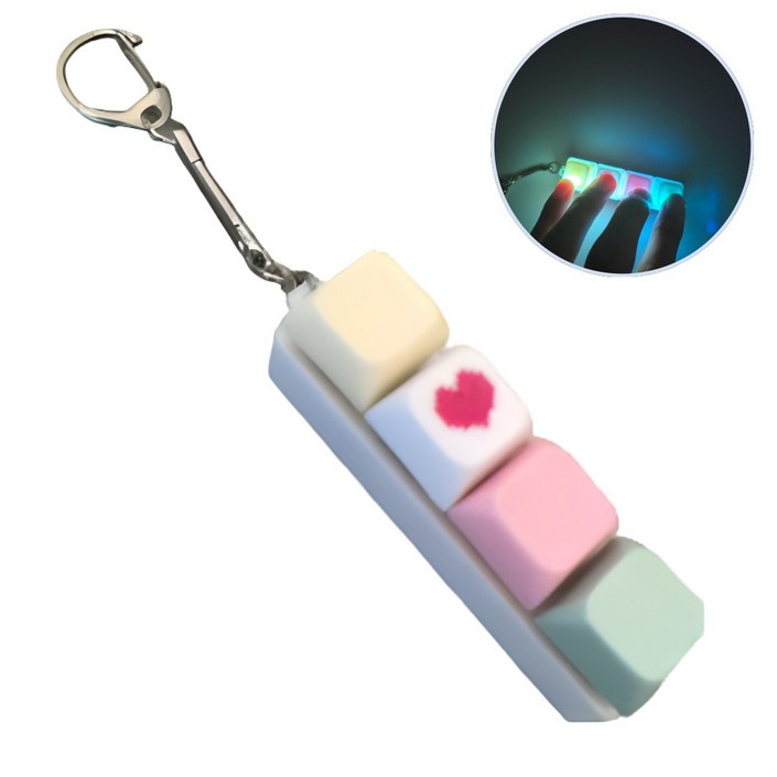 LED리뉴얼 하트마카롱립 키보드키링 키캡키링 딸깍이 키링 열쇠고리 키홀더
