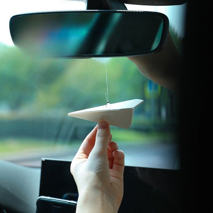 주니니몰 종이비행기 모양 룸미러 걸이, 1개, 종이화이트