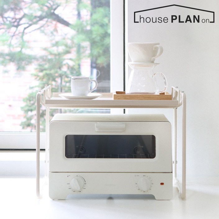 하우스플랜온 발뮤다 겸용 토스터랙 토스터선반 철제트레이 주방정리