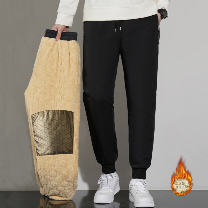 춘게엘 M7XL 빅사이즈 남녀공용 겨울 패딩 바지 방한 밴딩 캐주얼 기모 퐁듀 팬츠 wdn777