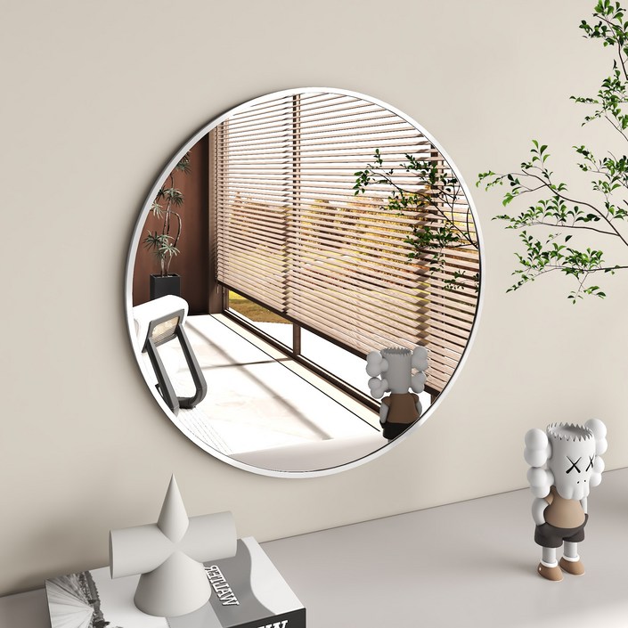 뷰티피크 화장대 거울 원형 벽걸이형 욕실거울, 골드60cm