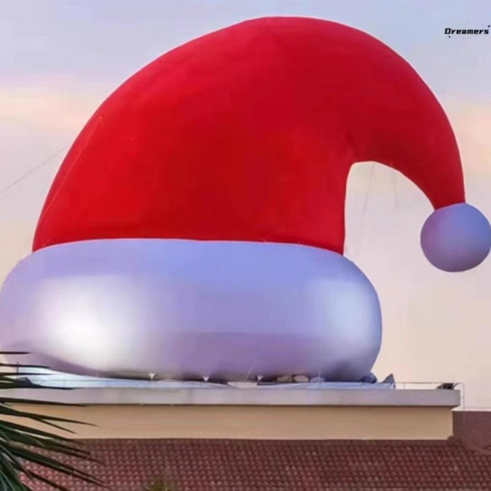 대형 산타모자 에어풍선 크리스마스 장식 광고, 1개, 3m 크리스마스 모자
