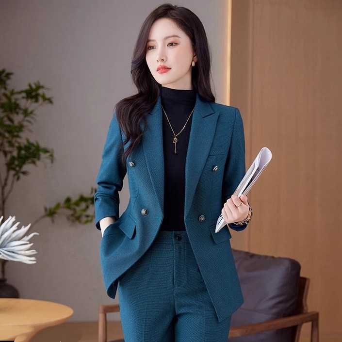 루스리더 여성 가을 오피스룩 투버튼 정장 투피스 EZ35