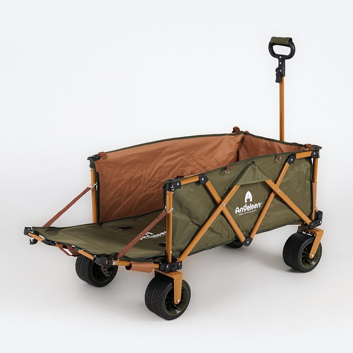 판매1위 안델센 V3 울트라 캠핑 웨건뒷문개방형 4종 컬러 출시 광폭타이어 바퀴분리 세척, 3단핸들, 저소음 , 견고성 강화, 카키, 1개