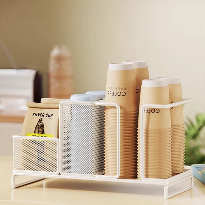 호밍사이 티타임 멀티 커피 정리함 일회용 종이컵 티백 수납  보관함 정리함