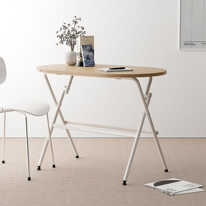 실버미어 1인 책상 식탁 접이식 테이블, 2인용, 01_내추럴우드(기본형)