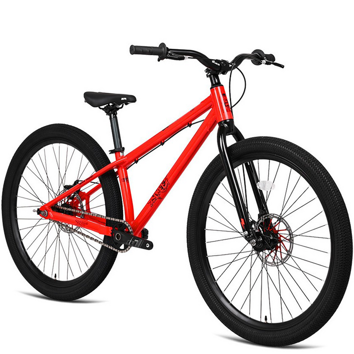 2025 블랙타이판 알루미늄 트라이얼 바이크 버프 26인치 BMX 픽시 자전거 완조립, 1개, 160cm, 버프 26 레드