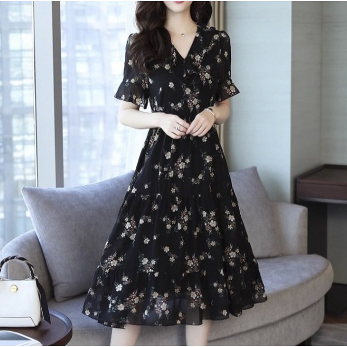 쇼핑센트럴 러블리 플라워 패턴 원피스