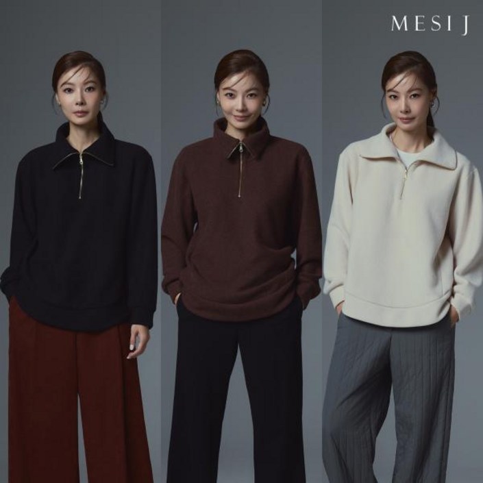 메시제이집업블라우스 메시제이 포근 집업 블라우스 3종