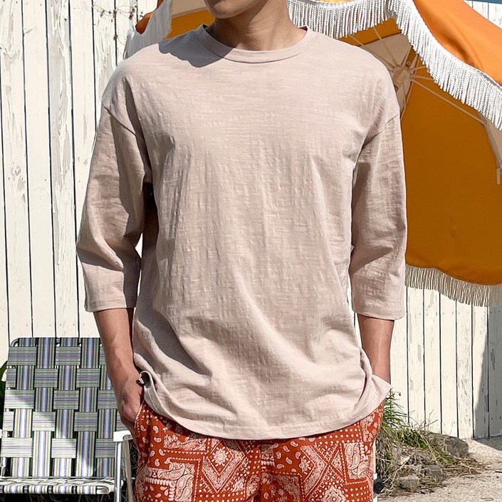 더맨쉽 시원한 슬라브원단 데일리 7부티셔츠 DLTRT23012