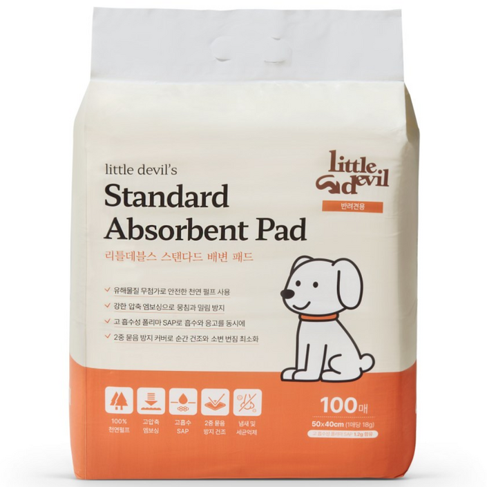 리틀데블스 스텐다드 배변패드 400매 100매4ea, 4개, 100개입