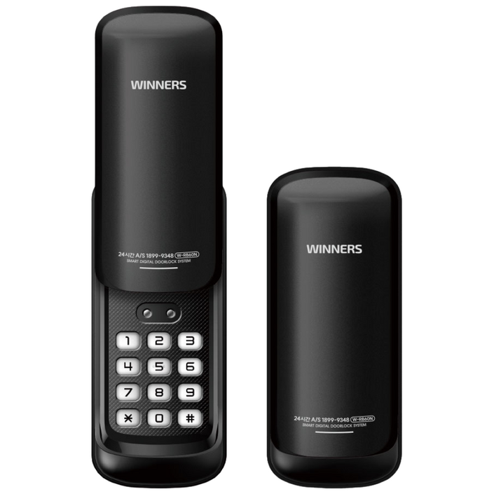 위너스 WRB60N 번호키전용 손잡이 없음 도어락보조키형 디지털도어락 커버형 현관도어락, 고객직접설치, WRB60N