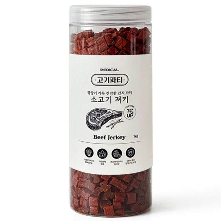 고기파티 강아지 영양간식 가수분해 져키트릿, 1개, 1kg, 소고기