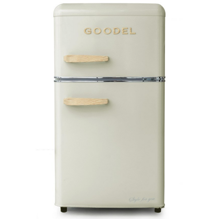 구델 리얼레트로 미니냉장고 85L RGD09CDJ 방문설치, 크림, 01