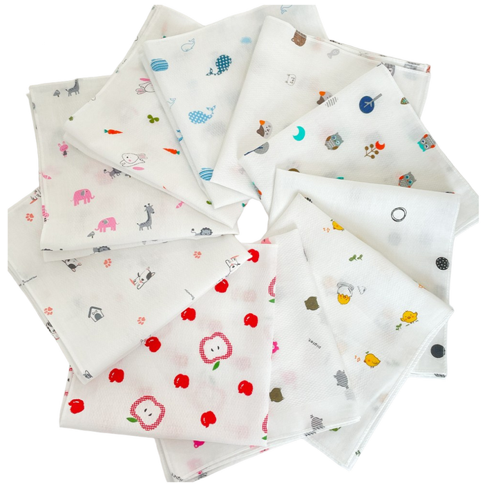 KC인증 순면100 무형광 아기손수건 10p