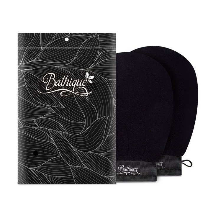 배티크 때장갑  저자극 공법 프리미엄 목욕 때타올 아프지 않은 샤워타올 1팩 2매입, 1세트, 2개입, 블랙