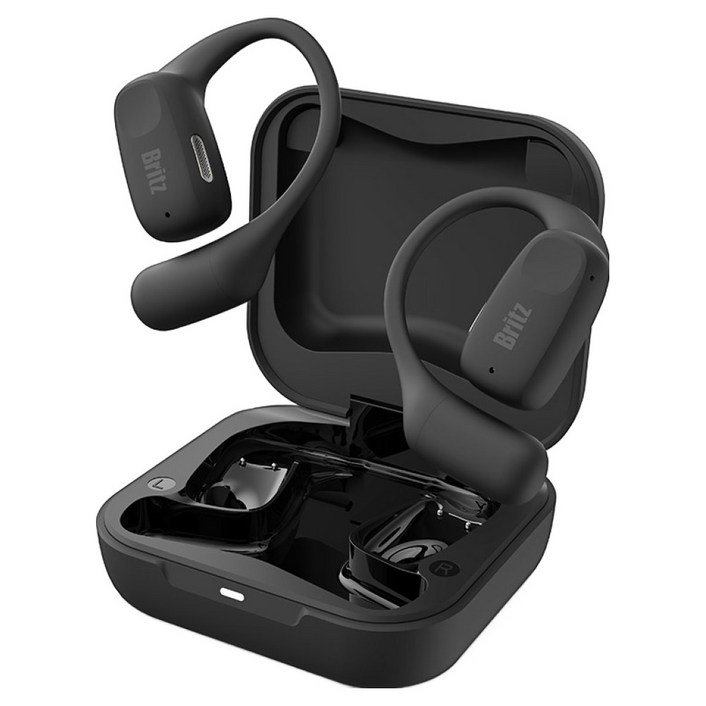 브리츠 오픈형 무선 ENC 노이즈캔슬링 블루투스 이어폰, BZ-D100X, 블랙