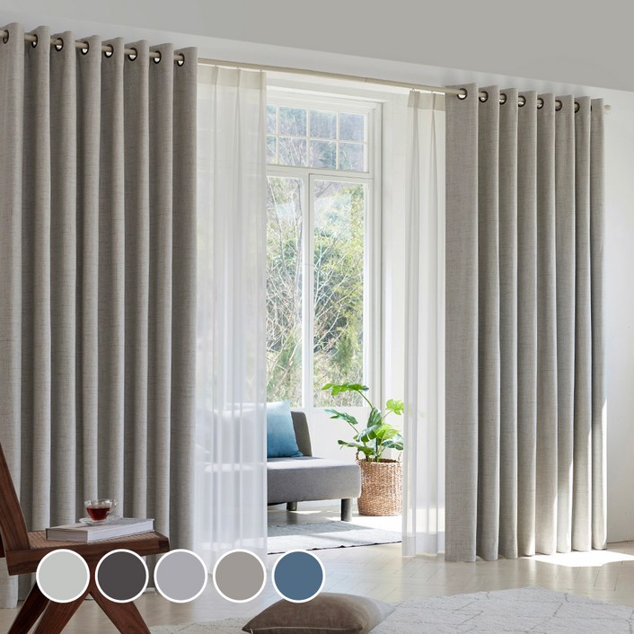 데코지오 핀형 거실 암막커튼 2p  끈 2p  핀 20p  후사고리 2p 세트