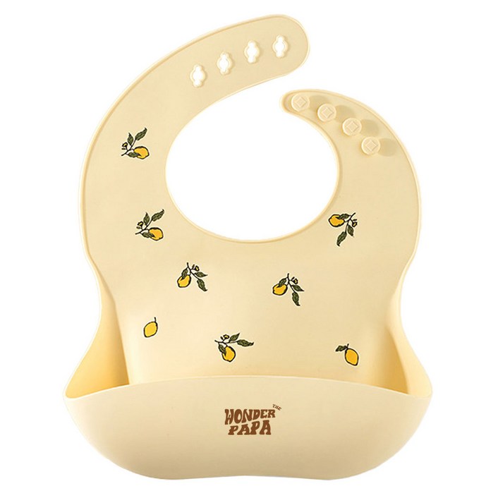 원더파파 아기 실리콘  이유식 턱받이