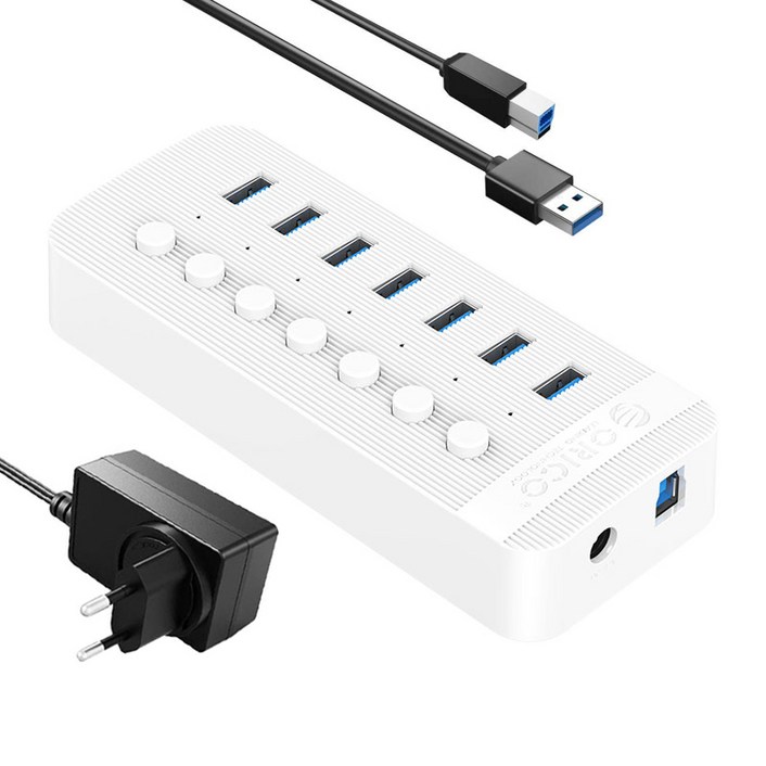 오리코 7포트 유전원 USB허브 CT2U37AB