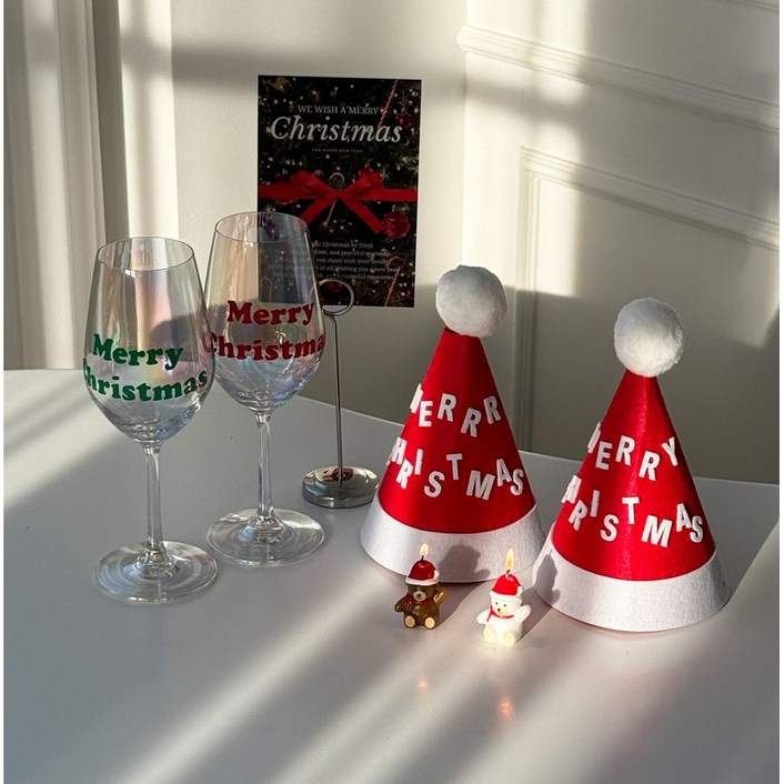 하피블리 커플 크리스마스 파티 용품 와인 이벤트 장식 세트