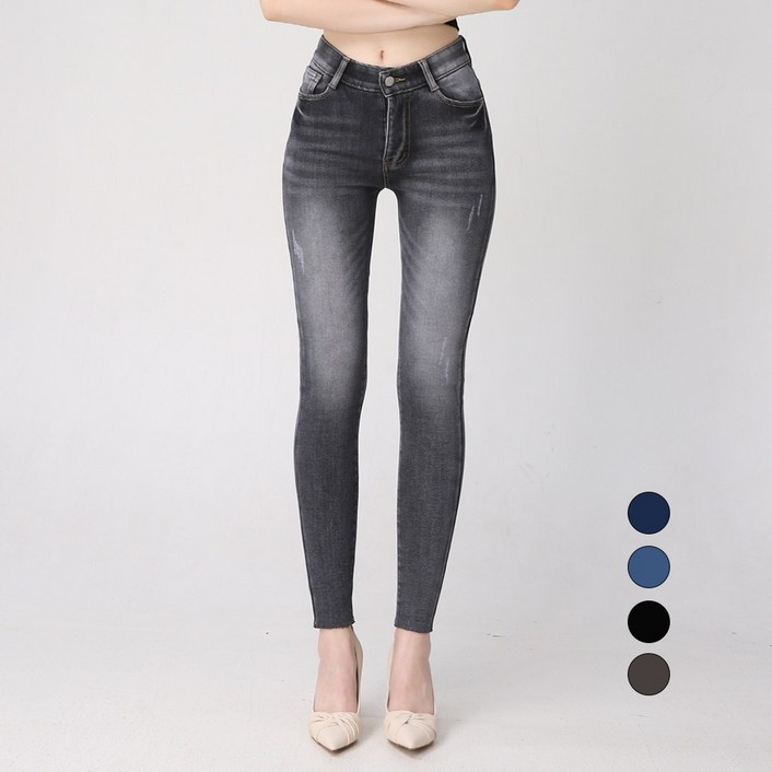 엘블로썸 여성 겨울기모 스판좋은 히든밴드 스키니 커팅진