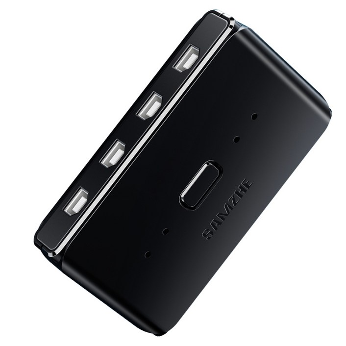 삼지 4대1 4포트 USB 스위치 선택기, GX200, 블랙, 1개