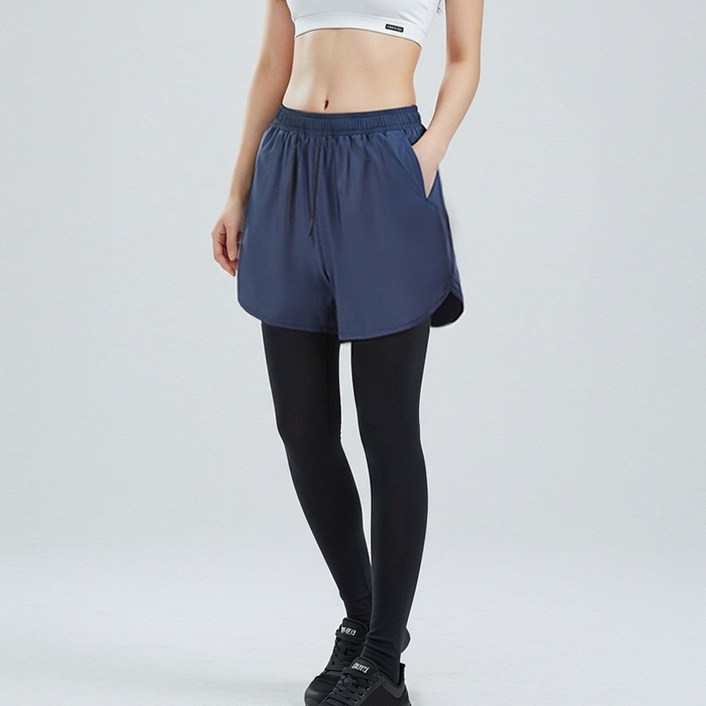 여성 레깅스반바지일체형 러닝쇼츠 트레이닝 운봉복