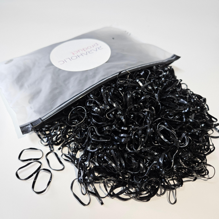 라라홀릭 대용량 검정 고무줄 머리끈, 1000p