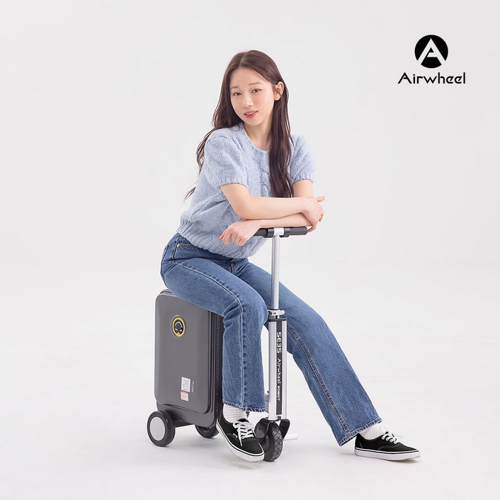 [한국총판] 국내A/S 최신형 에어휠 전동캐리어블랙핑크실버(워런티카드)