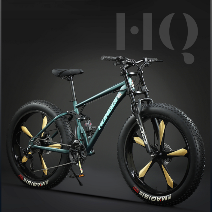 HQ 풀샥 팻바이크 오프로드 MTB 광폭 산악자전거, 블루그린 5블레이드 휠, 1개