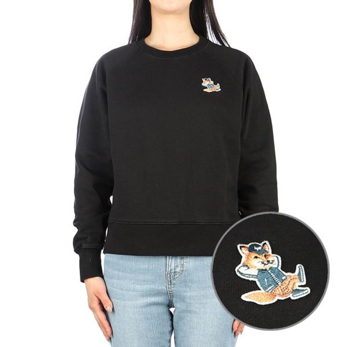 [백화점정품] 메종키츠네 티셔츠 여성 드레스드 폭스 맨투맨 (KW00309KM0001 BLACK)