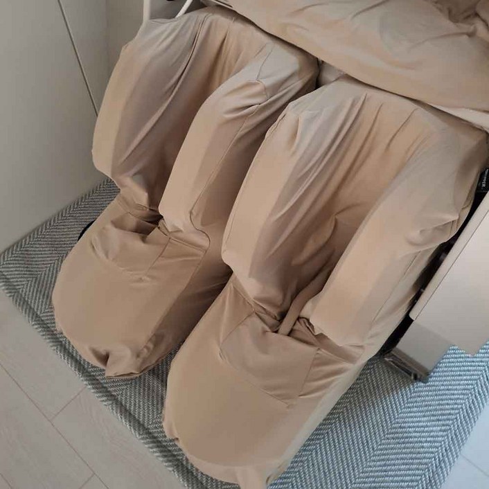 더퍼 바디프랜드 안마의자 다리 발 커버 가죽 천갈이, 1개, 풋커버 로봇다리형 베이지