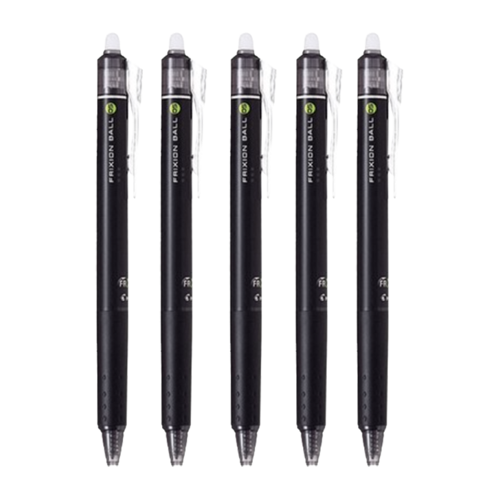 파이롯트 프릭션 지워지는 볼펜 0.5mm, 블랙, 5개