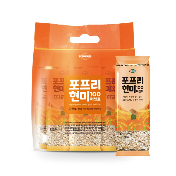 [포프리] 포프리 쌀 순수현미 2.4kg, 200g, 12개