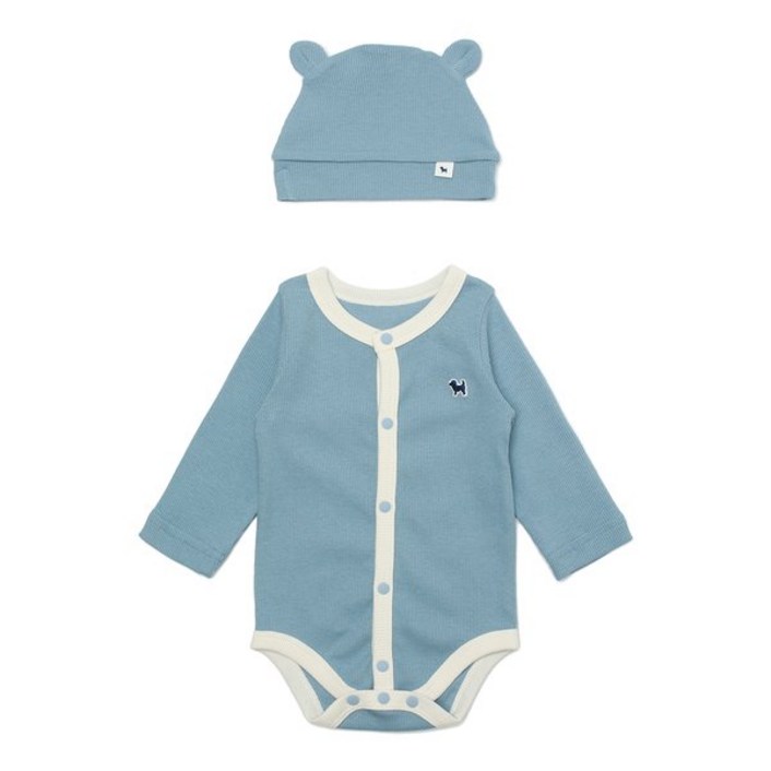 블루독베이비 **BL)모달골지컬러 배내바디수트SET A(45170-040-21) 2210822