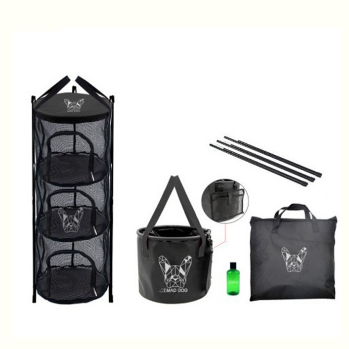 매드독캠프 3세대 캠핑식기건조망 설거지통 가방세트 자립형건조대 MAD1119R, 1개