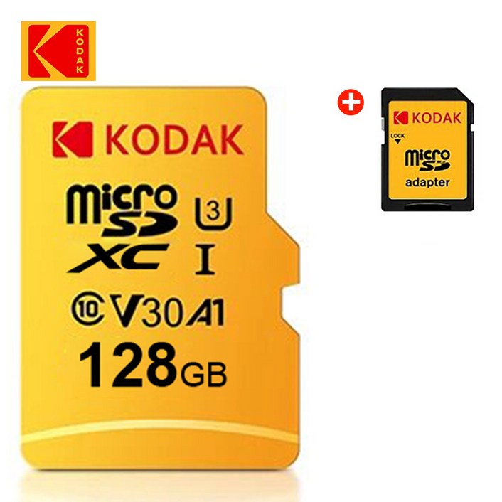 코닥 마이크로 SD 메모리 카드 UHSI U3V30A1，차량용 블랙박스，스마트폰，고프로，드론，카메라와 호환，32GB256GB로 제공, 1개, 128GB