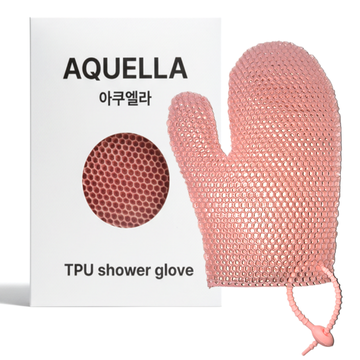 아쿠엘라 TPU 벌집 프리미엄 샤워 글러브 저자극 부드러운 각질관리 빠른건조 반영구사용 목욕타올