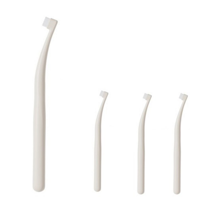 클라우더 반려동물 칫솔 초소형헤드 미세모 부드러운 타입, 4개, 흰색