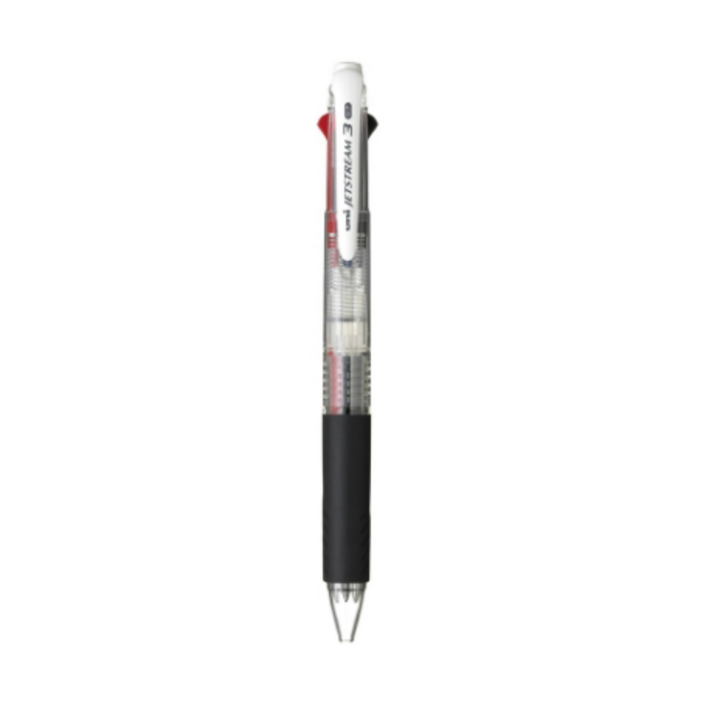 제트스트림 3색볼펜 0.38mm, 투명, 2개입