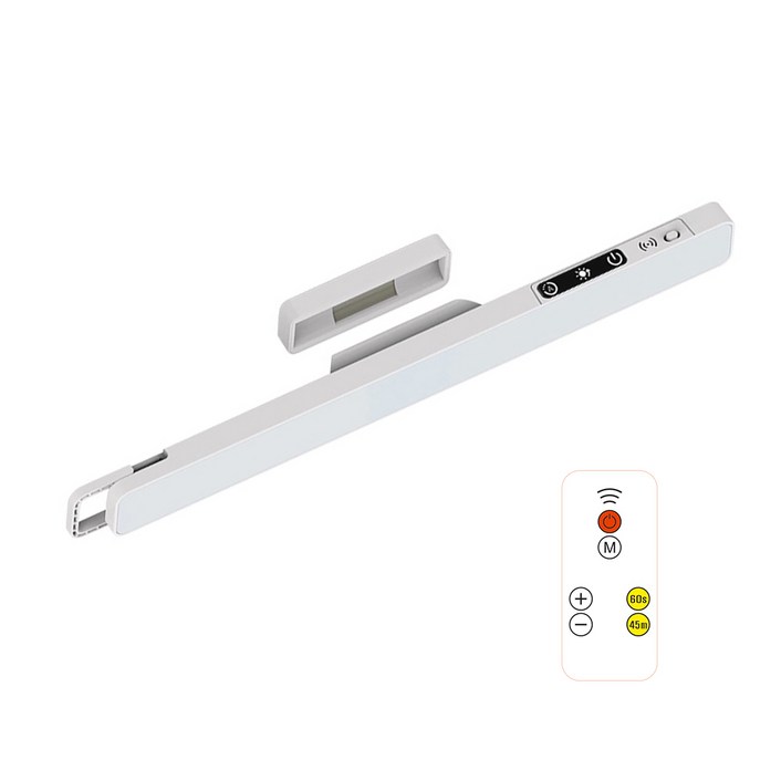 HUIJII 무선 마그네틱 탈착식 터치 학습 스탠드 + 리모컨 화장대 조명 2000mAh 배터리