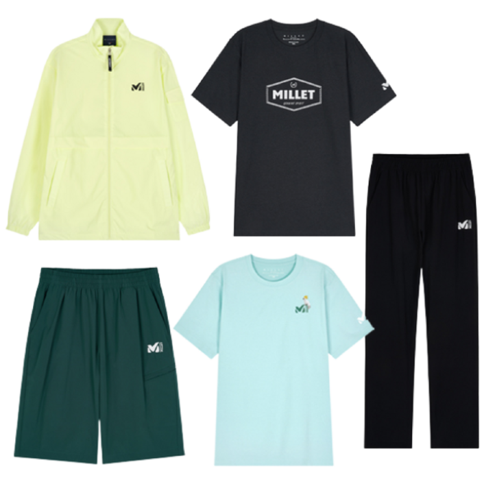밀레 S/S 윈디바람막이 5종세트 (바람막이+상의2+하의2) 키즈에서 성인까지