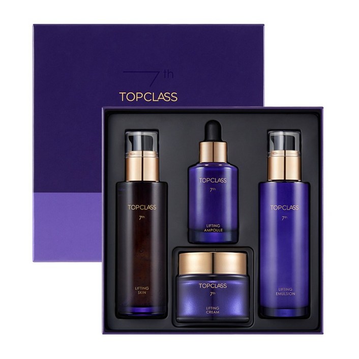 참존 탑클래스 7세대 NEW 리프팅 스킨케어 4종 선물세트 전용 고급 케이스(스킨+에멀전+앰플+크림)
