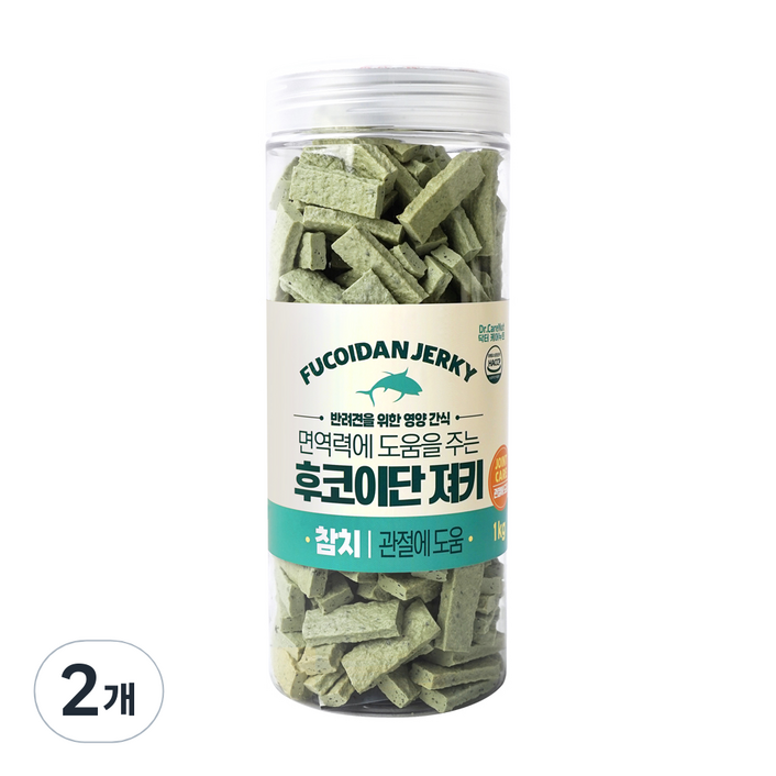 닥터케어누트 강아지 후코이단 져키 면역력 케어 영양간식 4종 대용량, 2개, 1kg, 참치