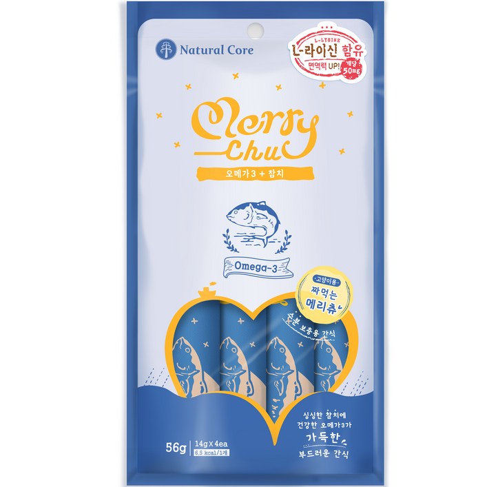 네츄럴코어 메리츄 참치 오메가 3 짜먹는 고양이 간식