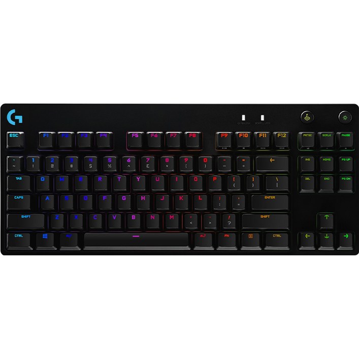 로지텍 PRO TKL GX BLUE 기계식 게이밍 유선 텐키리스 키보드, 혼합색상, YU0039, 청축