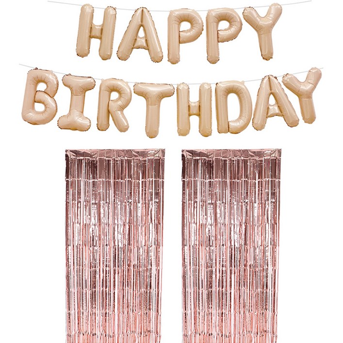 조이파티 은박풍선 HAPPY BIRTHDAY 라떼 파티은박커튼 로즈골드 2p 세트 조이파티 은박풍선 HAPPY BIRTHDAY 라떼 파티은박커튼 로즈골드 2p 세트