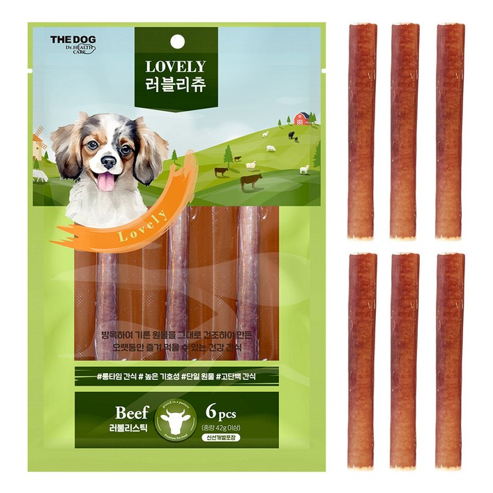 더독 강아지 러블리츄 불리스틱 간식 미니, 소근육, 42g, 1개 더독 강아지 러블리츄 불리스틱 간식 미니, 소근육, 42g, 1개