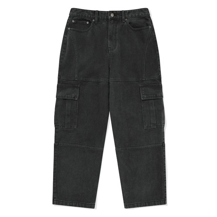 비전스트릿웨어 Wide Washed Denim Cargo Pants VS2303PT04BK